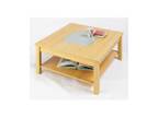 Large Beech Glass Square Coffee Table